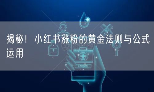 揭秘！小红书涨粉的黄金法则与公式运用