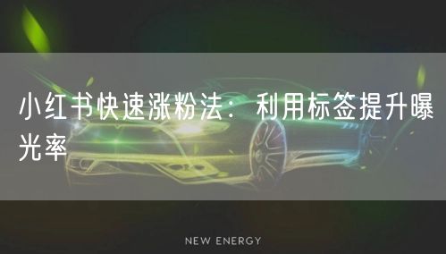 小红书快速涨粉法：利用标签提升曝光率