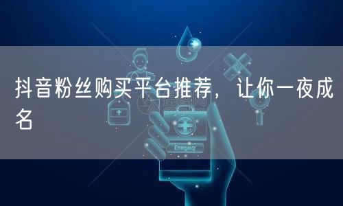 抖音粉丝购买平台推荐，让你一夜成名